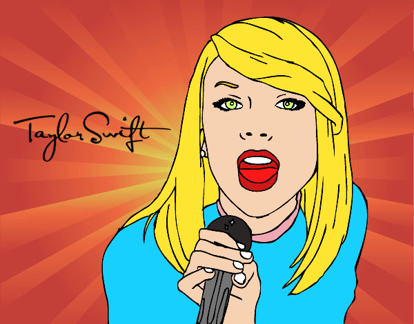 Dibujo Taylor Swift cantando pintado por elenaya283