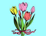 Dibujo Tulipanes con lazo pintado por LIZIllamin