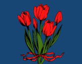 Dibujo Tulipanes con lazo pintado por tilditus