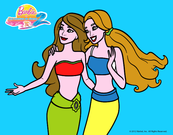 Dibujo de Amigas sirenas pintado por en Dibujos.net el día 06-06-15 a