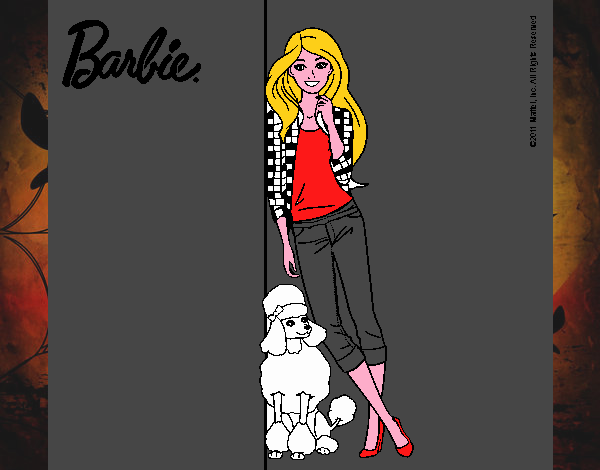 Barbie con cazadora de cuadros