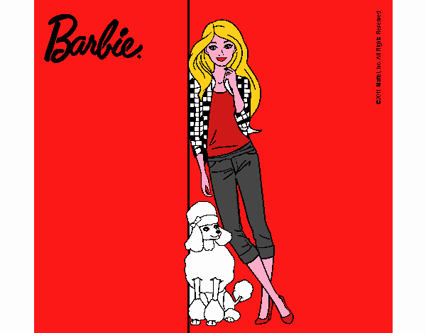 Barbie con cazadora de cuadros