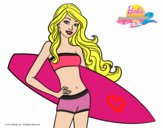 Barbie con tabla de surf