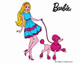 Barbie paseando a su mascota