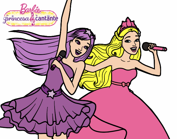 Barbie y la princesa cantando