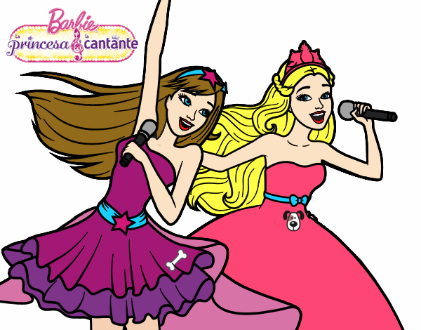 Barbie y la princesa cantando