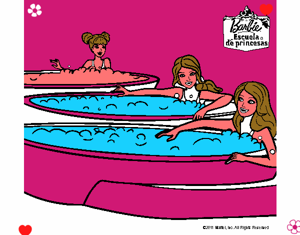 Barbie y sus amigas en el jacuzzi