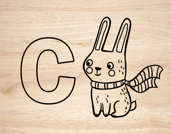 Dibujo C de Conejo pintado por caoly