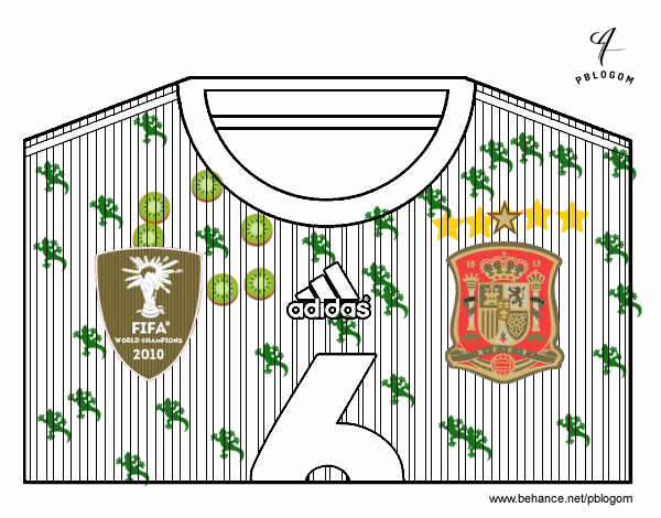 Camiseta del mundial de fútbol 2014 de España