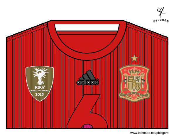 Camiseta del mundial de fútbol 2014 de España