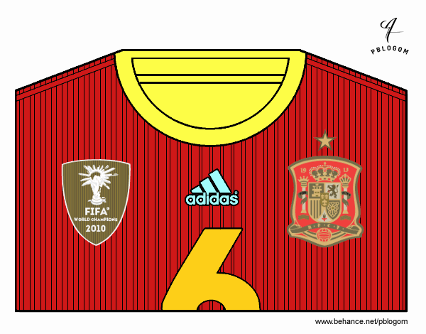 Camiseta del mundial de fútbol 2014 de España