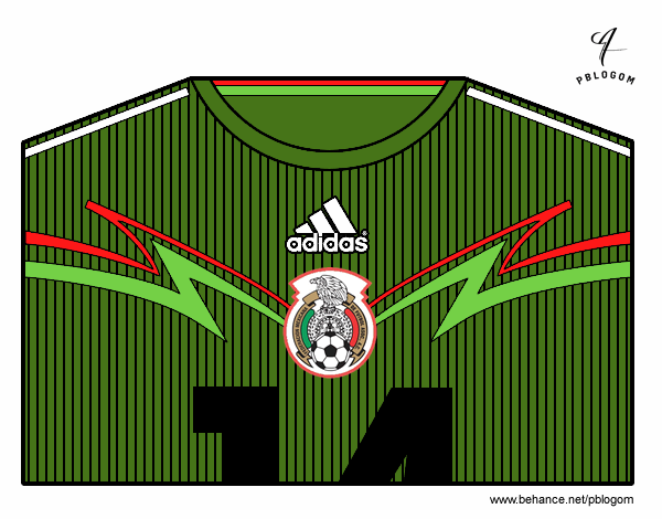 Camiseta del mundial de fútbol 2014 de México