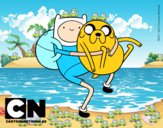 Finn y Jake abrazados