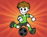 Dibujo Jugador de fútbol con balón pintado por sheilon