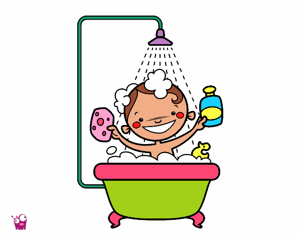 Dibujo Niño en la ducha pintado por martuuca
