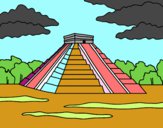 Dibujo Pirámide de Chichén Itzá pintado por malusita