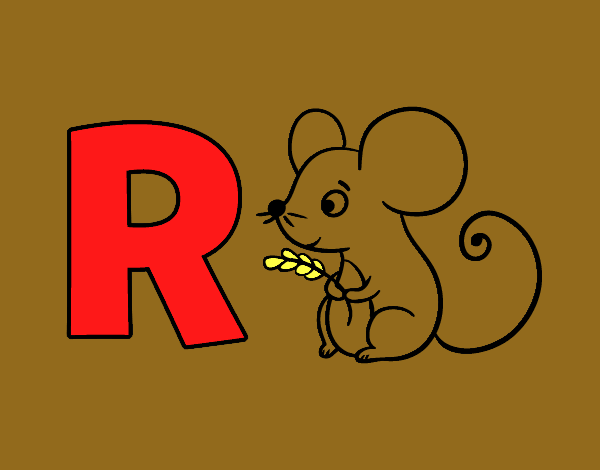 Dibujo R de Ratón pintado por caoly