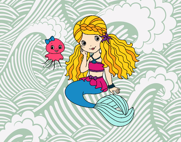 Dibujo Sirena y medusa pintado por MariamAmin