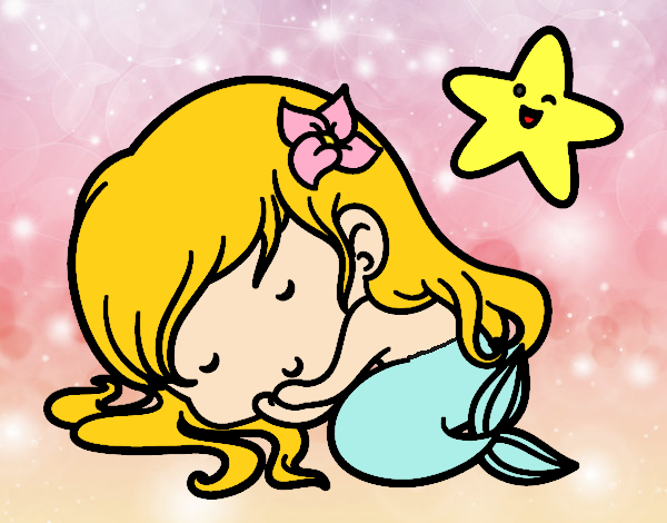 Sirenita chibi durmiendo