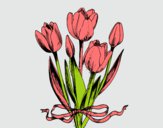 Tulipanes con lazo