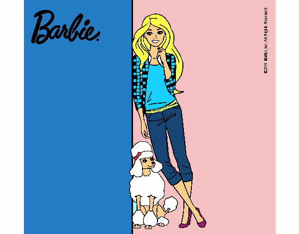 Barbie con cazadora de cuadros