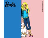 Barbie con cazadora de cuadros