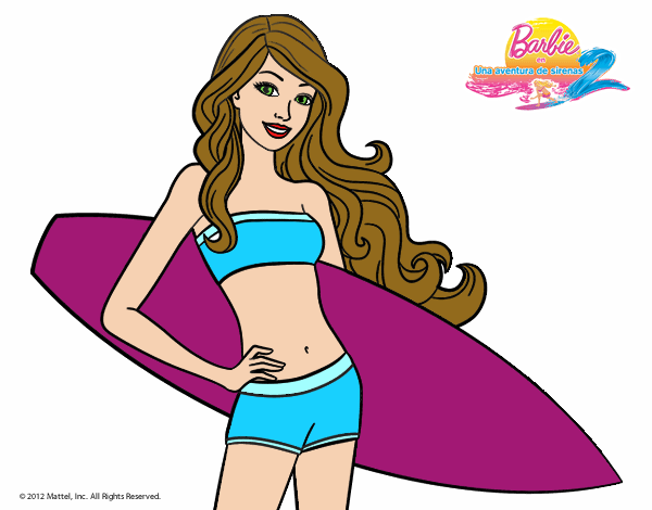 Barbie con tabla de surf