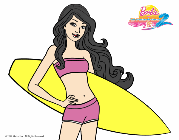 Barbie con tabla de surf