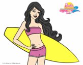 Barbie con tabla de surf