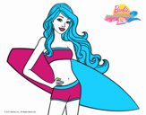 Barbie con tabla de surf