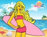 Barbie con tabla de surf