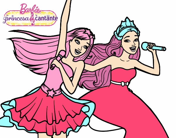 Barbie y la princesa cantando