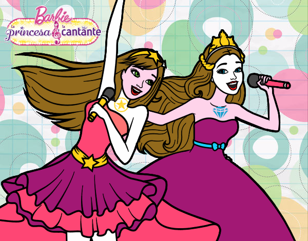 Barbie y la princesa cantando