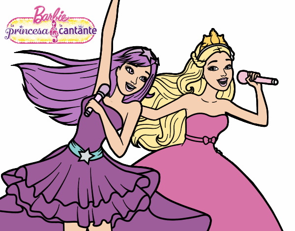 Barbie y la princesa cantando