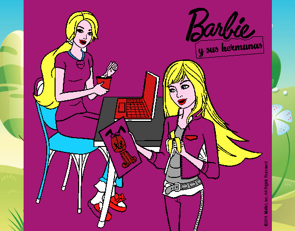 Barbie y su hermana merendando