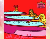 Barbie y sus amigas en el jacuzzi