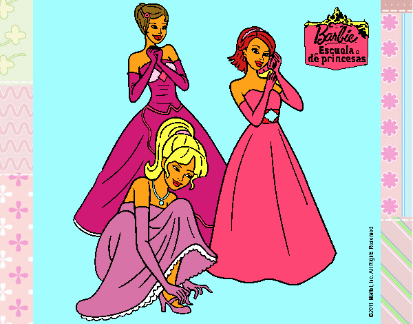 Barbie y sus amigas vestidas de gala