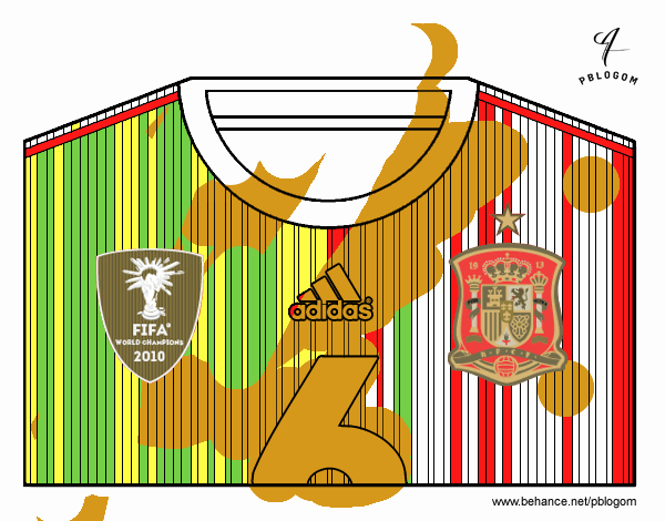 Camiseta del mundial de fútbol 2014 de España