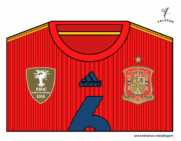 Camiseta del mundial de fútbol 2014 de España