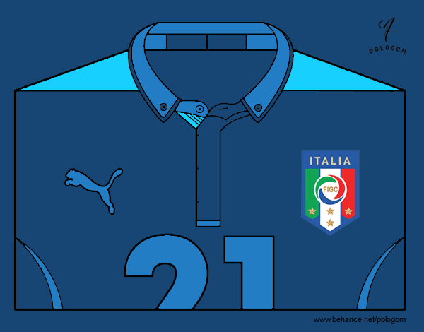 Camiseta del mundial de fútbol 2014 de Italia