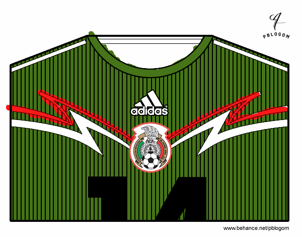 Camiseta del mundial de fútbol 2014 de México