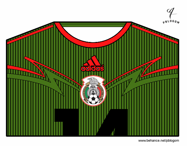 Camiseta del mundial de fútbol 2014 de México