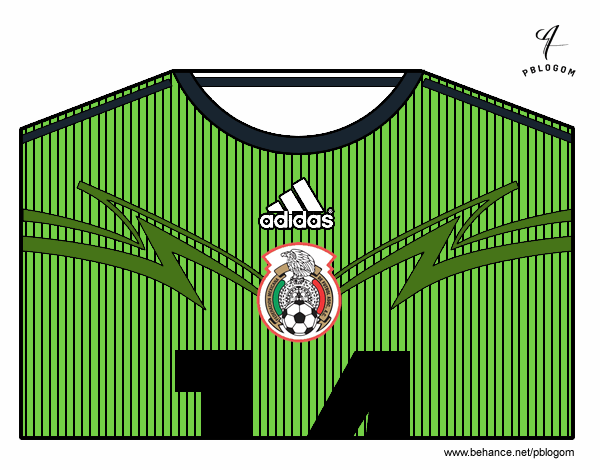 Camiseta del mundial de fútbol 2014 de México