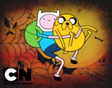 Finn y Jake abrazados