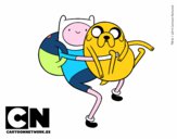 Finn y Jake abrazados