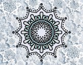 Dibujo Mandala flor de nieve pintado por queyla