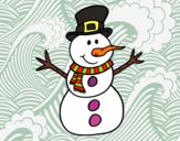 Dibujo Muñeco de nieve con sombrero pintado por GabyMil