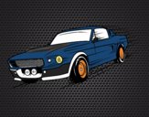 Dibujo Mustang retro pintado por simonpiti