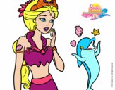 Dibujo Sirena con delfín pintado por bismeily