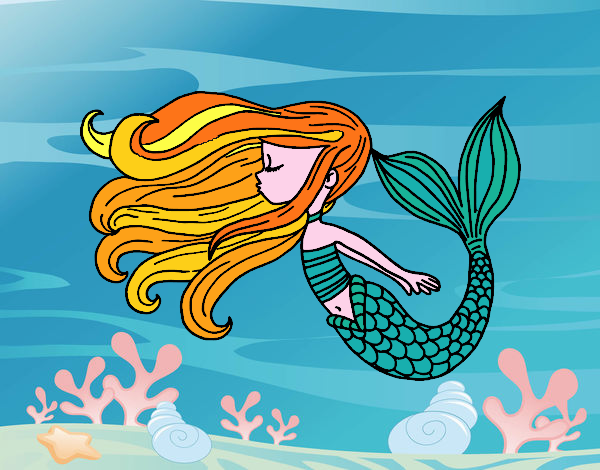Dibujo Sirena flotando pintado por ScPaolitax